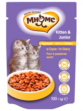 Паучи Мнямс Kitten Junior Chicken для котят с курицей в соусе (100 г)