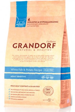 Корм для кошек Grandorf Cat Sensitive White Fish &amp; Potato Hypoallergenic Grain Free 2кг