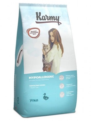 Корм для кошек Karmy Hypoallergenic с уткой 10кг