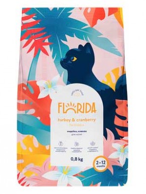 Сухой корм Florida for Kittens Turkey &amp; Сranberry для котят с индейкой и клюквой 12к