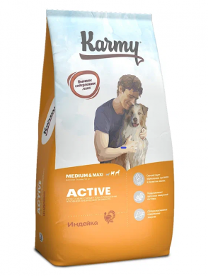 Корм Karmy Active Medium&amp;amp;amp;Maxi Adult Индейка 15кг