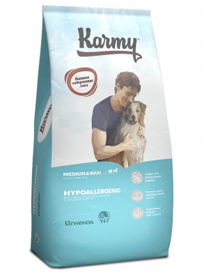 Корм Karmy Hypoallergenic Medium&amp;amp;amp;Maxi Adult Ягненок 15кг