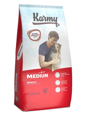 Корм Karmy Medium Adult Индейка 14кг