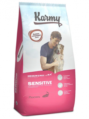 Корм Karmy Sensitive Medium&amp;amp;amp;Maxi Adult Лосось 15кг