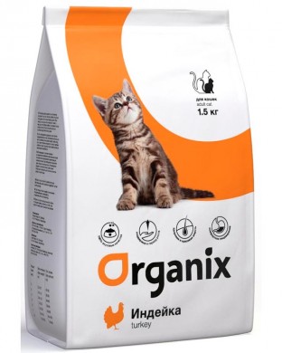 Корм Organix Kitten Turkey для котят с индейкой 12кг