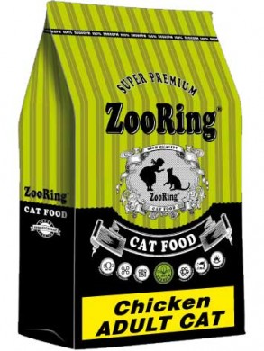 Корм ZooRing Adult Cat Chicken Цыплёнок с пребиотиком для взрослых кошек 10 кг