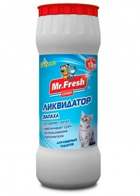 Ликвидатор запаха Mr. Fresh 2 в 1 для кошачьих туалетов, порошок (500мл)