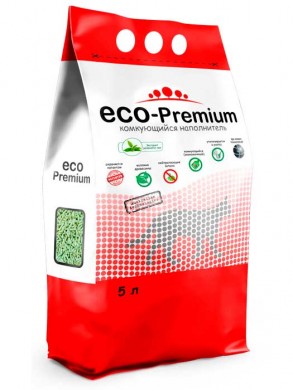 Наполнитель комкующийся древесный ECO Premium Зеленый чай (5 л)