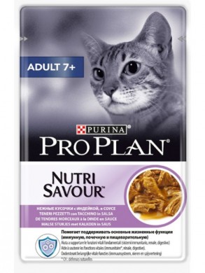 Пауч Pro Plan Adult 7+ для кошек с индейкой в соусе (85гр*24шт)