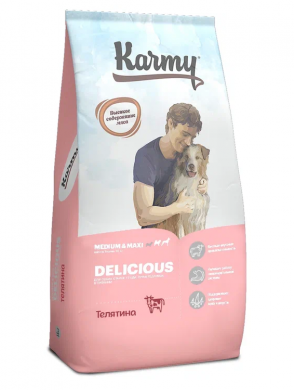 Сухой корм Karmy Delicious Medium&amp;amp;amp;Maxi c телятиной 15кг