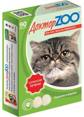 Витамины для кошек Доктор ZOO Печень (90т)