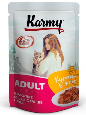 Влажный корм для кошек Karmy Adult Курица в желе 80гр