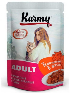 Влажный корм для кошек Karmy Adult Телятина в желе 80гр