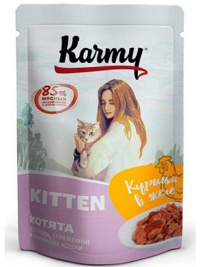 Влажный корм Karmy Kitten Курица в желе 80гр